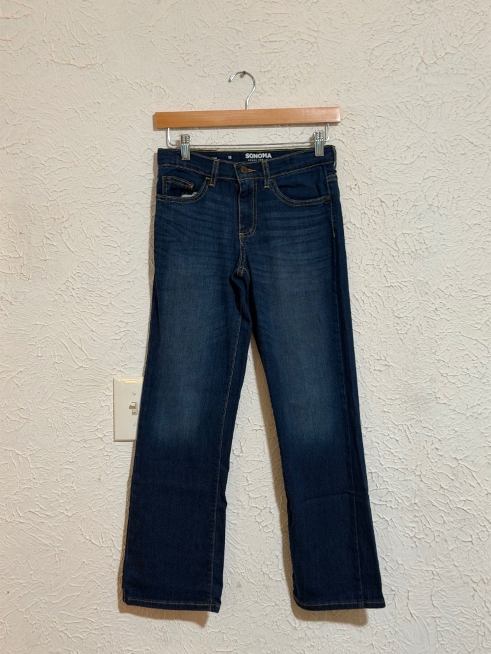 Sonoma Boys Size 12 Bootcut Jeans Dark Wash Stretch Denim
